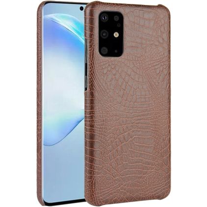 Mobigear Croco Samsung Galaxy S20 Plus Plastique rigide Coque arrière - Marron