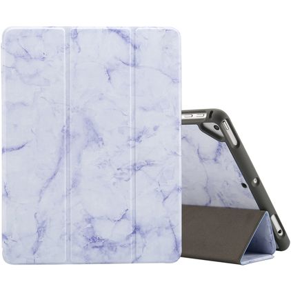 Mobigear Tri-Fold Marble Coque iPad 6 (2018) Etui + Porte-crayon - Violet