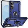 Mobigear Armor Ring Coque Samsung Galaxy S25 Edge Coque arrière Rigide Anti-Chocs avec Anneau-Support - Bleu