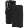 Mobiparts Wallet Housse Samsung Galaxy S24 FE MagSafe Etui en Cuir Véritable Porte-Monnaie - Noir