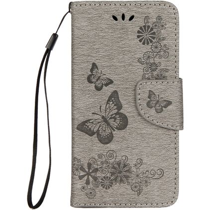 Mobigear Butterfly Housse iPhone X Etui Porte-Monnaie - Gris