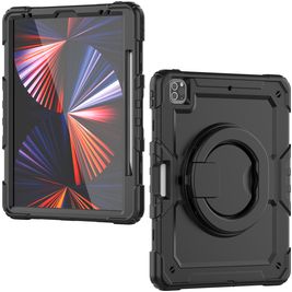 Mobilize Rotating Defender Coque iPad Pro 12.9 Pouces (2018) Coque arrière en Plastique rigide,Silicone + Bandoulière + Support Amovible - Noir