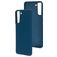 Mobiparts Coque Samsung Galaxy S21 Plus Coque arrière en Silicone - Blueberry Blue