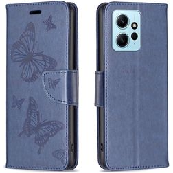 Mobigear Butterfly Housse Xiaomi Redmi Note 12 Etui Porte-Monnaie - Bleu