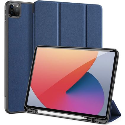 Dux Ducis Domo Coque iPad Pro 12.9 Pouces (2022) Etui + Porte-crayon - Bleu