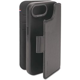 Decoded Detachable Wallet Housse iPhone 16e Etui avec Coque Détachable en Cuir Véritable Porte-Monnaie - Noir