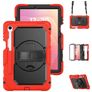 Mobigear SureGrip XGuard Coque Samsung Galaxy Tab S11 Coque arrière en Plastique rigide,Silicone + Porte-crayon + Bandoulière + Support Amovible - Rouge