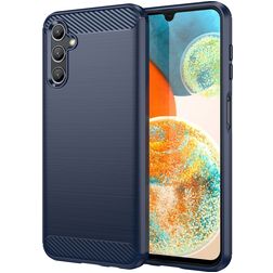 Mobigear Brushed Slim Coque Samsung Galaxy A14 Coque arrière en TPU Souple - Bleu