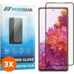 Mobigear Curved Samsung Galaxy S20 FE Verre trempé Protection d'écran - Compatible coque - Noir (Lot de 3)
