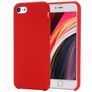 Mobigear Rubber Touch Coque iPhone 8 Coque arrière en Silicone - Rouge