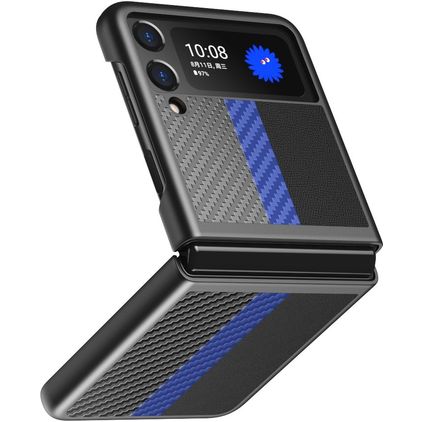 Mobigear Racing Coque Samsung Galaxy Z Flip 3 Coque arrière Rigide - Noir / Bleu