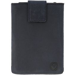 Valenta Card Case Pocket - Porte Cartes en en Cuir véritable - 8 Cartes - Bleu