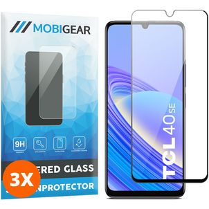 Mobigear Premium TCL 40 SE Verre trempé Protection d'écran - Compatible Coque - Noir (Lot de 3)
