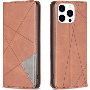 Mobigear Rhombus Slim Housse iPhone 15 Pro Etui - Marron