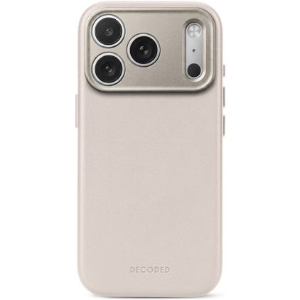 Decoded Coque iPhone 18 Pro Max MagSafe Coque arrière en Cuir Véritable Anti-Chocs - Taupe