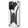 Mobigear Armor Stand Coque Xiaomi Redmi Note 11T Coque arrière Rigide Anti-Chocs avec Support Amovible - Argent