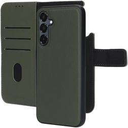 Mobiparts Samsung Galaxy A16 MagSafe Coque Cuir véritable Étui 2en1 avec coque amovible Portefeuille - Vert