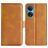 Mobigear Slim Magnet HONOR X7 Étui Portefeuille - Cognac