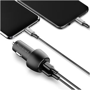 Mobilize - Double USB / USB-C Chargeur voiture Power Delivery 48W - Noir