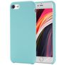 Mobigear Rubber Touch Coque iPhone SE (2022) Coque arrière en Silicone - Turquoise