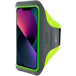 Mobiparts Comfort Fit Brassard Téléphone iPhone 13 Mini Brassard Coque de Sport en Neoprène - Neon Green