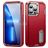 Mobigear Rugged Stand Coque iPhone 14 Plus Coque arrière Rigide Anti-Chocs avec Support Amovible - Rouge