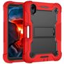 Mobigear ShieldStand Coque iPad Mini 6 (2021) Coque arrière en Plastique rigide,Silicone + Porte-crayon + Support Amovible - Noir / Rouge