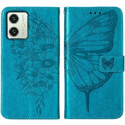 Mobigear Butterfly Housse Motorola Moto G54 Etui Porte-Monnaie - Bleu