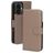Mobiparts Housse iPhone 16 MagSafe Etui avec Coque Détachable en Cuir Véritable Porte-Monnaie - Taupe