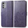 Mobigear Clover Housse Motorola Moto E32s Etui Porte-Monnaie - Violet