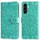 Mobigear Sunflower Housse Samsung Galaxy A57 Etui Porte-Monnaie - Vert