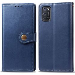 Mobigear Snap Button Housse OPPO A52 Etui Porte-Monnaie - Bleu