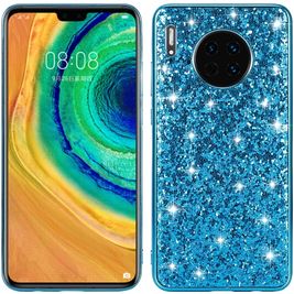 Mobigear Glitter Coque Huawei Mate 30 Coque arrière Rigide - Bleu