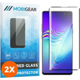 Mobigear Premium Samsung Galaxy S10 5G Verre trempé Protection d'écran - Compatible Coque - Noir (Lot de 2)