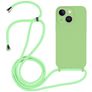 Mobigear Lanyard iPhone 14 Coque avec cordon en Silicone - Vert