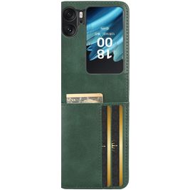 Mobigear Excellent Wallet Coque OPPO Find N2 Flip Coque arrière Rigide - Vert