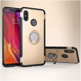 Mobigear Armor Ring Coque Xiaomi Mi 8 Coque arrière Rigide Anti-Chocs avec Anneau-Support - Or Mobigear Armor Ring Coque Xiaomi Mi 8 Coque arrière Rigide Anti-Chocs avec Anneau-Support - Or