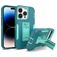 Mobigear Heavy Armor Stand Coque iPhone 14 Pro Max Coque arrière Rigide Anti-Chocs avec Support Amovible - Vert