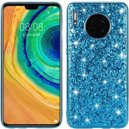 Mobigear Glitter Coque Huawei Mate 30 Coque arrière Rigide - Bleu