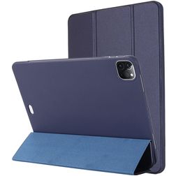 Mobigear Tri-Fold Gel Coque iPad Pro 12.9 Pouces (2022) Etui en TPU,Similicuir - Bleu