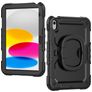 Mobilize Rotating Defender Coque iPad 11 (2025) Coque arrière en Plastique rigide,Silicone + Bandoulière + Support Amovible - Noir