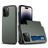 Mobigear Card Coque iPhone 15 Pro Max Coque arrière Rigide Anti-Chocs avec Porte-Cartes - Vert armée