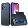 Mobigear Card Coque iPhone 13 Mini Coque arrière Rigide Anti-Chocs avec Porte-Cartes - Bleu