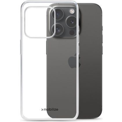 Mobilize Gelly Coque Transparente iPhone 15 Pro Coque arrière en TPU Souple - Transparent