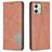 Mobigear Rhombus Slim Housse Motorola Moto G54 Etui - Marron