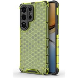Mobigear Honeycomb Coque Samsung Galaxy S26 Ultra Coque arrière Rigide Anti-Chocs - Vert