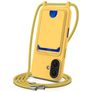 Mobigear Lanyard Card iPhone 16 Coque avec cordon en Silicone et Porte-Cartes - Jaune