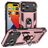 Mobigear Armor Ring Coque iPhone 17 Pro Max Coque arrière Rigide Anti-Chocs avec Anneau-Support - Rose doré