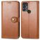 Mobigear Snap Button Housse TCL 30 SE Etui Porte-Monnaie - Marron
