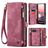 CaseMe 008 Housse Google Pixel 9a Etui avec Coque Détachable Porte-Monnaie - Rouge